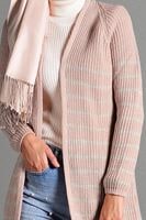 Hijab clothing POWDER STRIPPED KNIT CARDIGAN 5819 