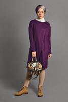 Tesettür giyim MOR ÇITÇIT DETAYLI TRİKO HIRKA 6519 