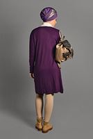 Tesettür giyim MOR ÇITÇIT DETAYLI TRİKO HIRKA 6519 