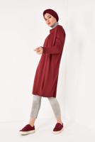 Tesettür giyim BORDO ÇITÇIT DETAYLI TRİKO HIRKA 6519 