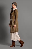 Tesettür giyim TABA ÇITÇIT DETAYLI TRİKO HIRKA 6519 