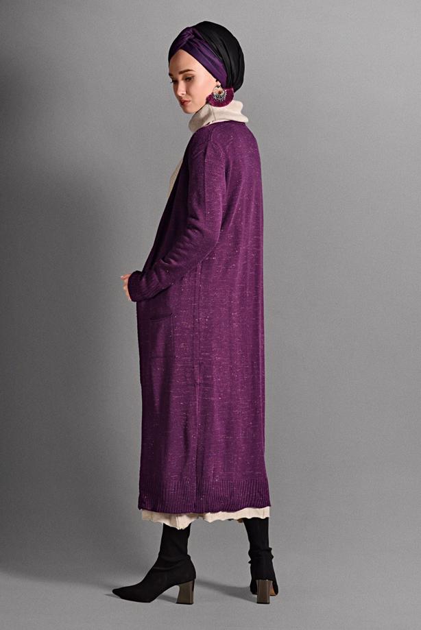 Vêtements hijab  KNIT CARDIGAN WITH SLITS 8112  - TRENDTESETTÜR