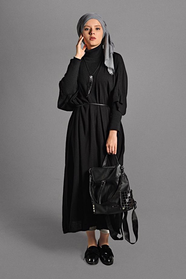 Tesettür giyim  DİRSEK KOL SALAŞ HIRKA 9130 - TRENDTESETTÜR