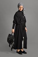 Vêtements hijab NOIR GILET EN MAILLE À FLUIDE 9130
