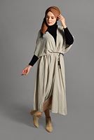 Vêtements hijab BEIGE GILET EN MAILLE À FLUIDE 9130