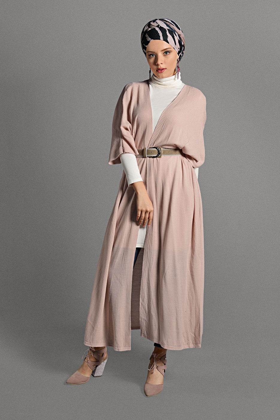 Vêtements hijab POUDRE GILET EN MAILLE À FLUIDE 9130