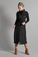 Hijab clothing BLACK BELTED SUEDE VEST 0418