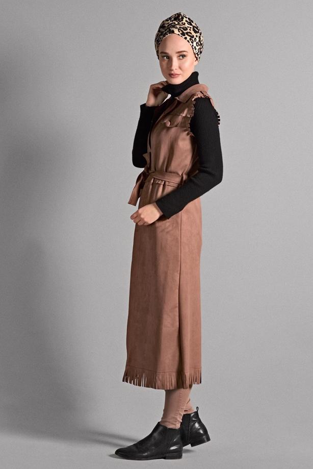 Vêtements hijab  BELTED SUEDE VEST 0418 - TRENDTESETTÜR