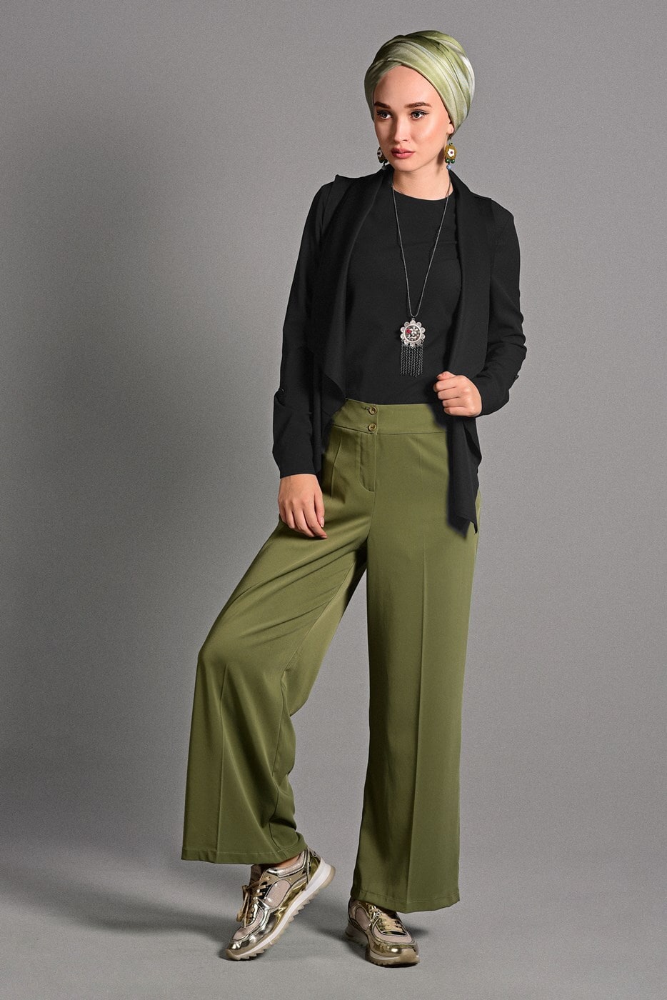 Hijab clothing BLACK SUEDE VEST 597 