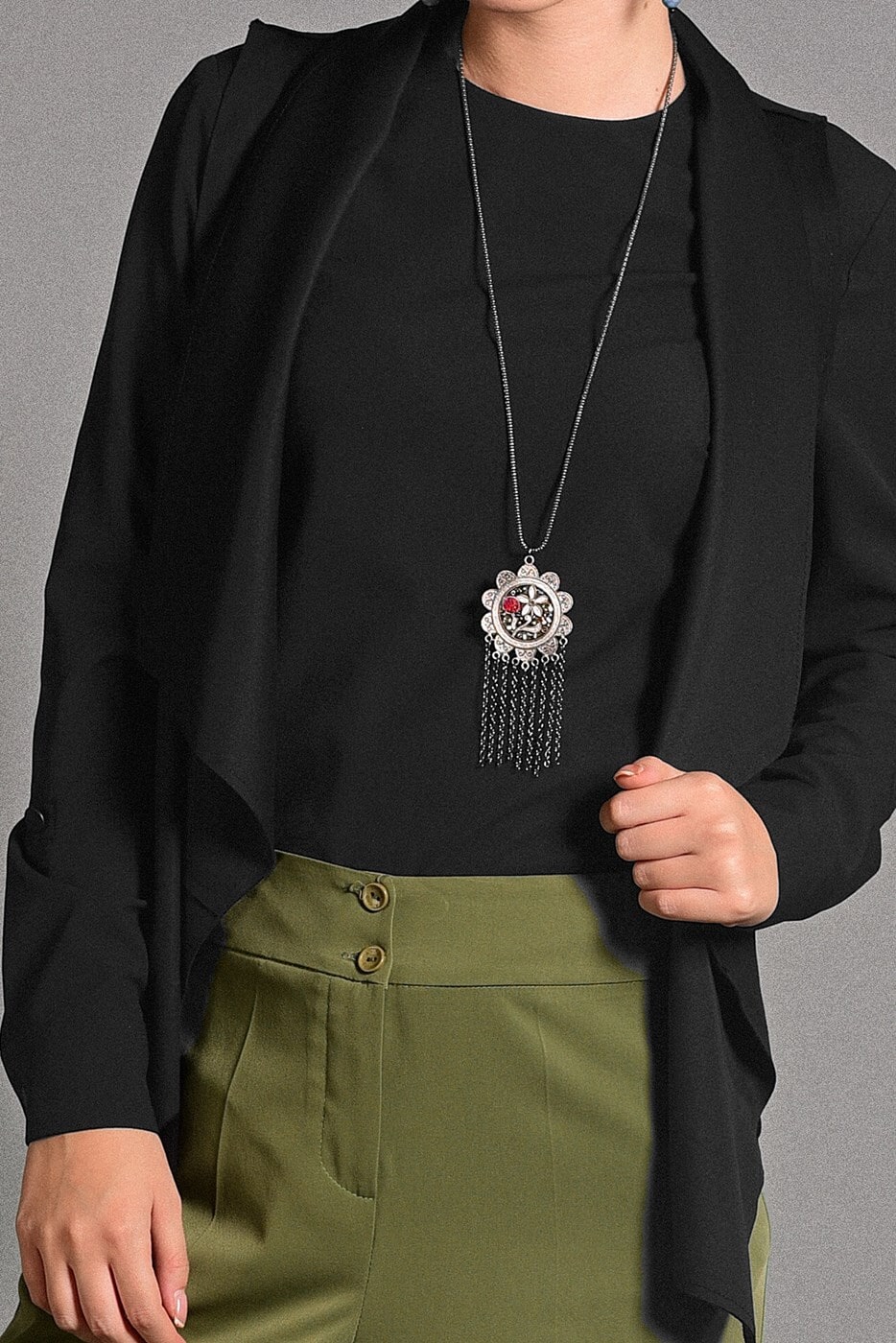 Hijab clothing BLACK SUEDE VEST 597 