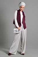 Vêtements hijab ROUGE BORDEAUX GILET EN DAIM 597