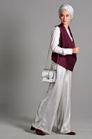 Vêtements hijab ROUGE BORDEAUX GILET EN DAIM 597