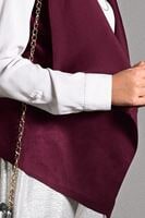 Vêtements hijab ROUGE BORDEAUX GILET EN DAIM 597