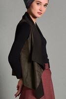Hijab clothing KHAKI SUEDE VEST 597 