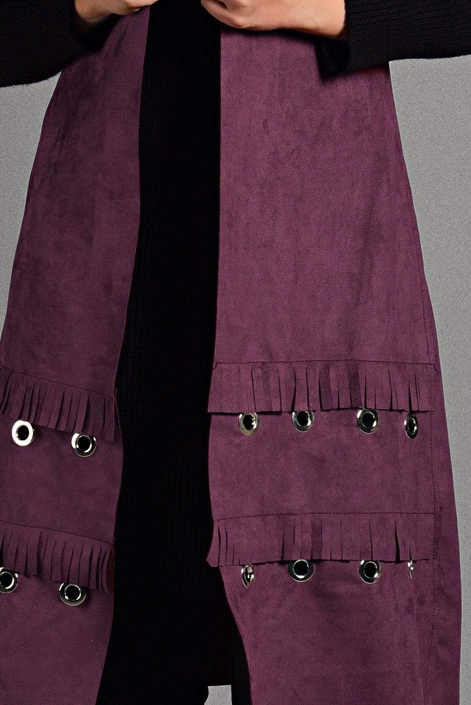 Vêtements hijab PRUNE GILET EN DAIM À ŒILLETS 2418 