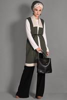 Tesettür giyim HAKİ TRİKO YELEK 3017 