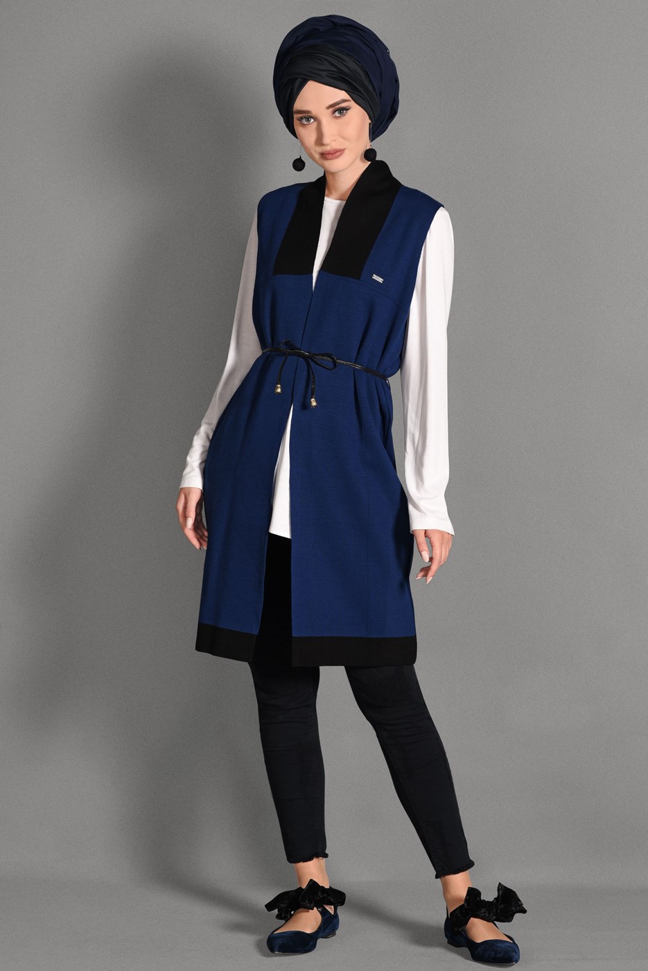 Tesettür giyim LACİVERT TRİKO YELEK 3017 