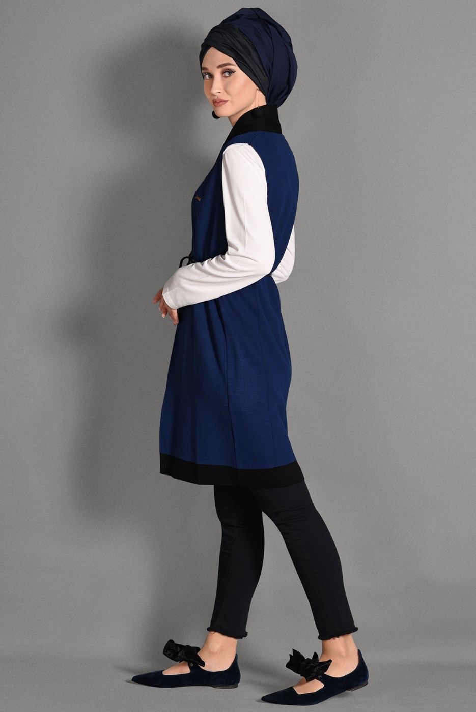 Tesettür giyim LACİVERT TRİKO YELEK 3017 