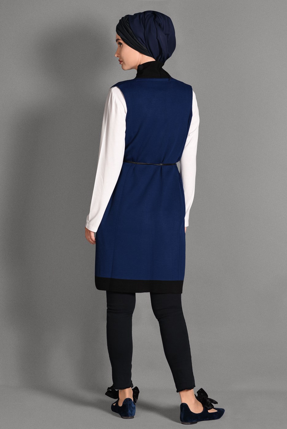 Tesettür giyim LACİVERT TRİKO YELEK 3017 
