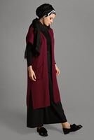 Vêtements hijab ROUGE BORDEAUX GILET EN TRICOT 3905 
