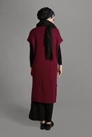 Vêtements hijab ROUGE BORDEAUX GILET EN TRICOT 3905 