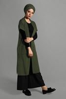 Vêtements hijab KAKI GILET EN TRICOT 3905 