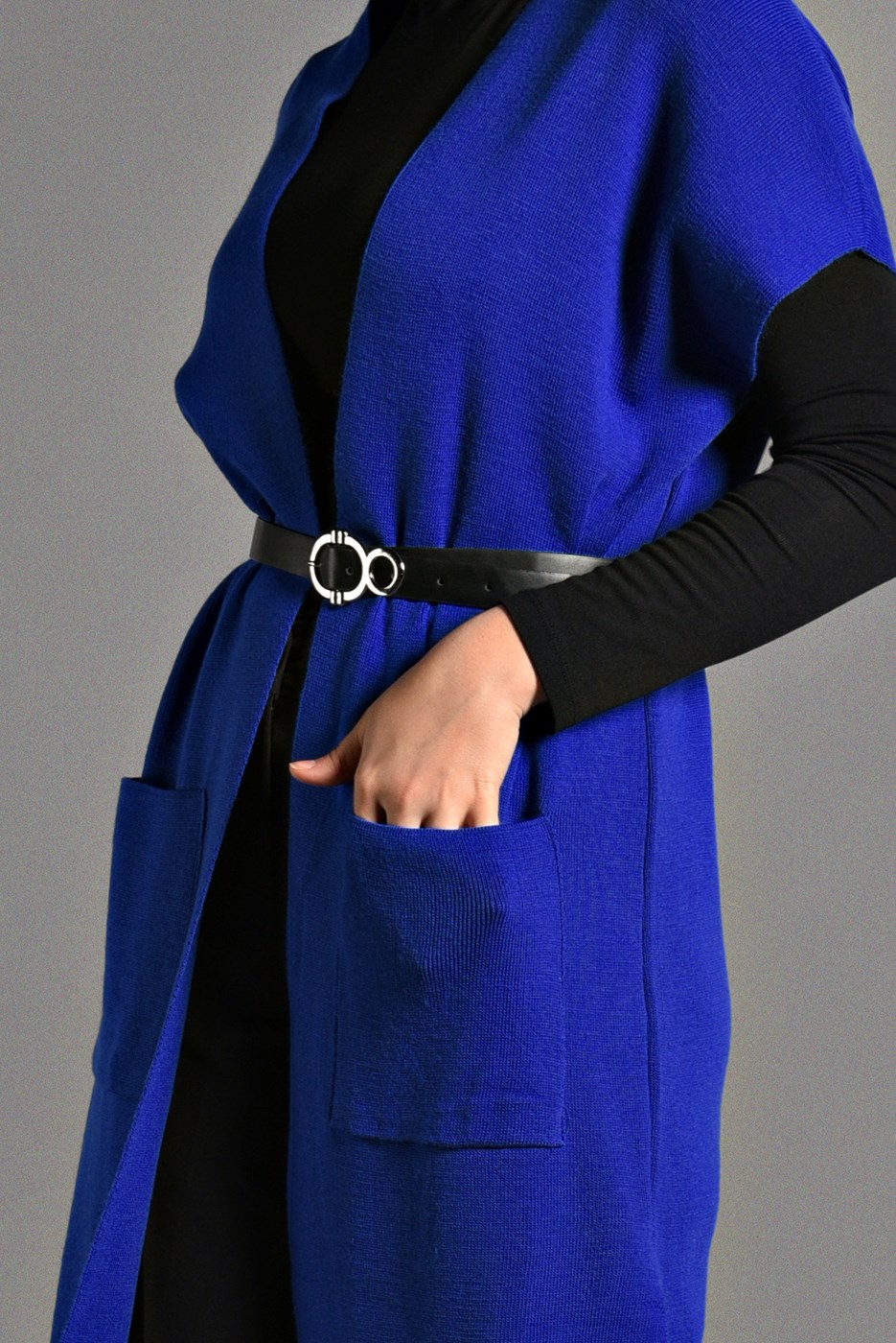 Vêtements hijab BLEU MARINE GILET EN TRICOT 3905 