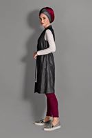 Tesettür giyim SİYAH SIRTI NAKIŞ DETAYLI YELEK 4749 