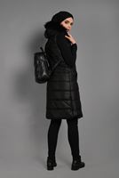 Hijab clothing BLACK HOODED ZIPPED GILET 6053 