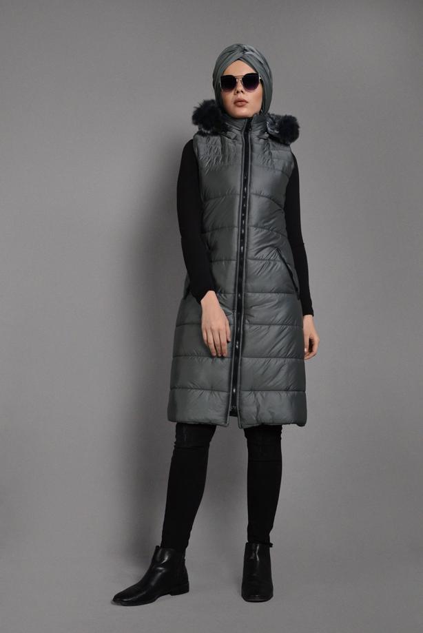 Vêtements hijab  HOODED ZIPPED GILET 6053  - TRENDTESETTÜR