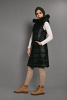 Hijab clothing KHAKI HOODED ZIPPED GILET 6053 