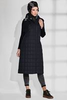 Tesettür giyim SİYAH KAPÜŞONLU KAPİTONE YELEK 9737 