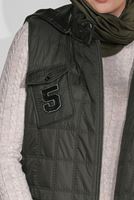 Tesettür giyim HAKİ KAPÜŞONLU KAPİTONE YELEK 9737 