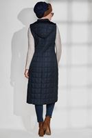 Tesettür giyim LACİVERT KAPÜŞONLU KAPİTONE YELEK 9737 