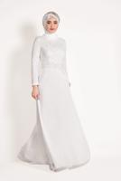 Hijab clothing CREAM T 14293 Arn-Abiye Elbise