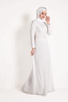 Hijab clothing CREAM T 14293 Arn-Abiye Elbise