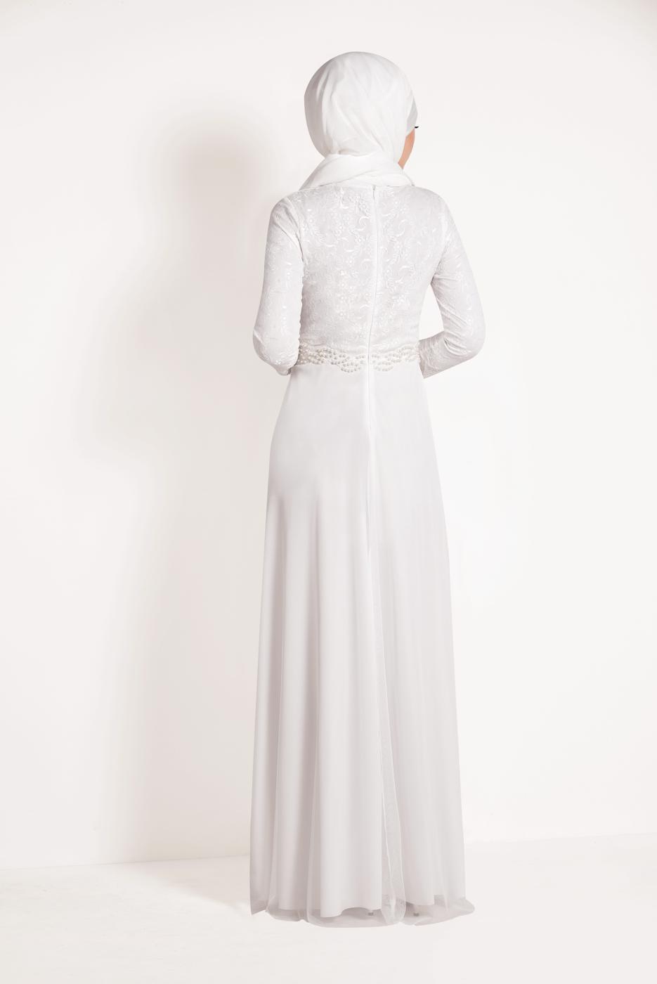 Hijab clothing CREAM T 14293 Arn-Abiye Elbise