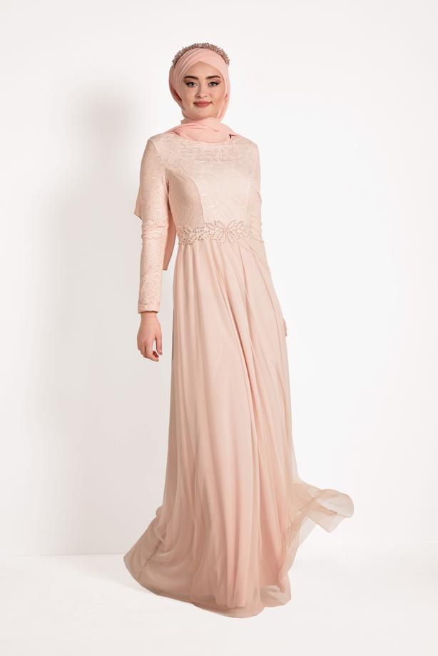 Hijab clothing  T 14293 Arn-Abiye Elbise - TRENDTESETTÜR