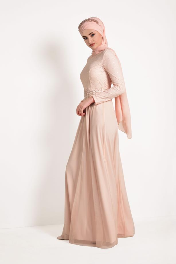 Hijab clothing  T 14293 Arn-Abiye Elbise - TRENDTESETTÜR
