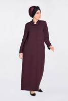 Vêtements hijab ROUGE BORDEAUX ALVINA PERLE COL MANDARINE FINITION T 1290