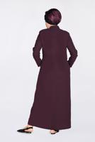 Vêtements hijab ROUGE BORDEAUX ALVINA PERLE COL MANDARINE FINITION T 1290