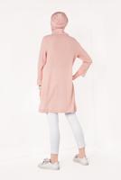 Tesettür giyim PUDRA DEGAJE YAKA TUNİK 64781