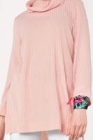 Tesettür giyim PUDRA DEGAJE YAKA TUNİK 64781