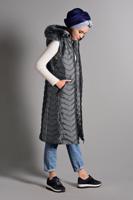 Hijab clothing GREY QUILTED GILET 3502 