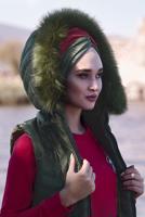 Hijab clothing KHAKI QUILTED GILET 3502 