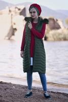 Hijab clothing KHAKI QUILTED GILET 3502 