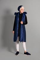 Hijab clothing NAVY BLUE QUILTED GILET 3502 