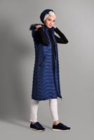 Hijab clothing NAVY BLUE QUILTED GILET 3502 
