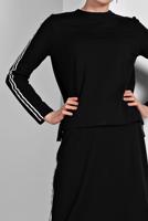 Tesettür giyim SİYAH ŞERİT DETAYLI ETEKLİ TAKIM T 94108