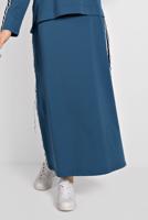 Tesettür giyim MAVİ ŞERİT DETAYLI ETEKLİ TAKIM T 94108